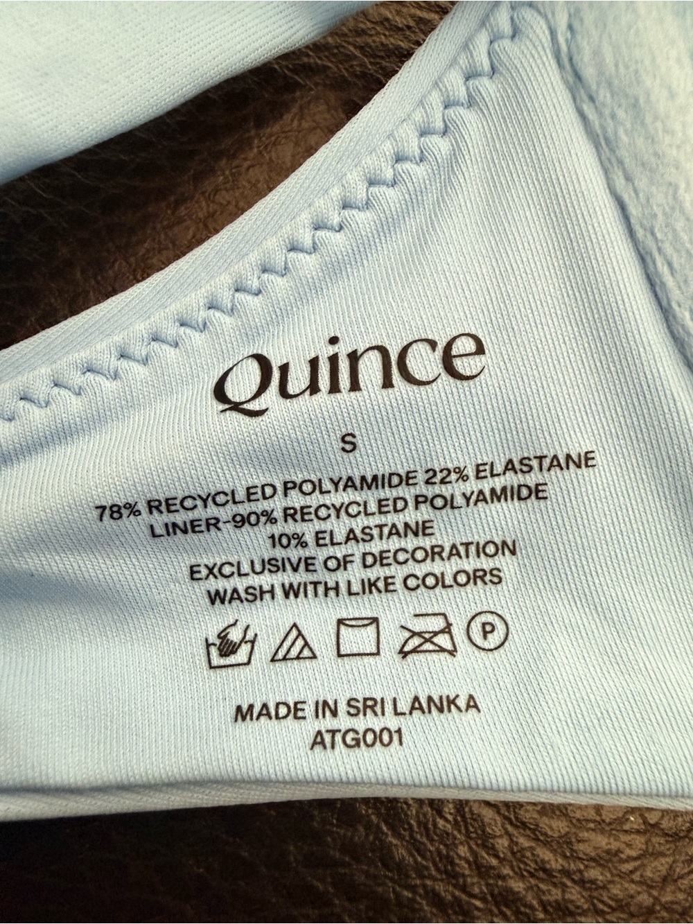 Quince Italian Sky Powder Clear Blue Sky Demi Underwire Bikini Top S - Picture 6 of 7